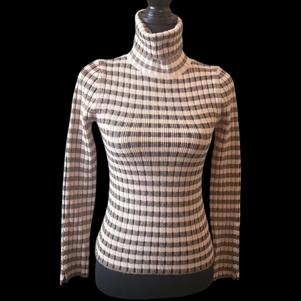 Maeve Anthropologie Button-Sleeve Turtleneck Size XS - Picture 2 of 10